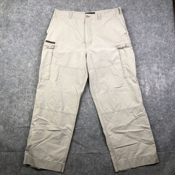 Abercrombie Fitch Cargo Pants Mens XL Beige A&F Pockets Paratrooper T-2083 - Picture 1 of 8